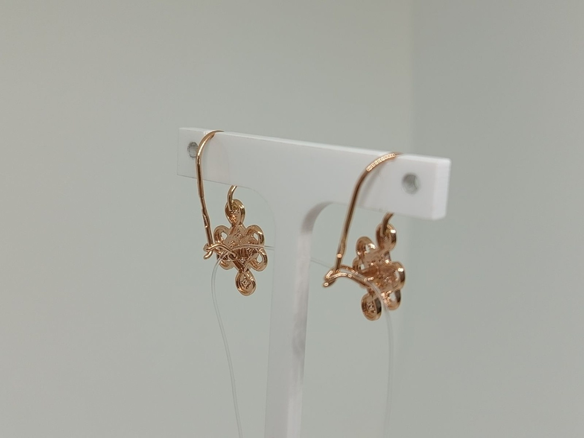 СЕРЬГИ ПЕТЕЛЬКА с камнями (Au 585)