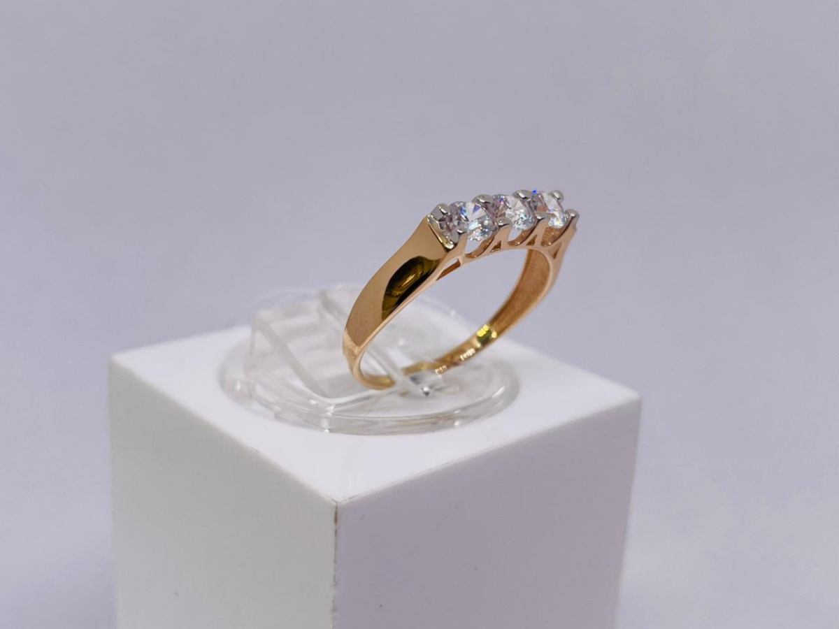 КОЛЬЦО С КАМНЯМИ (Au 585)