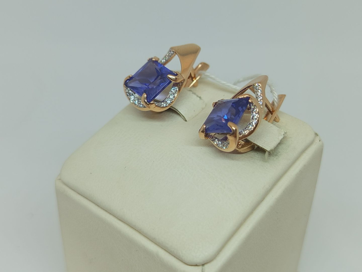 СКМИ585 СЕРЬГИ С КАМНЯМИ (Au 585)