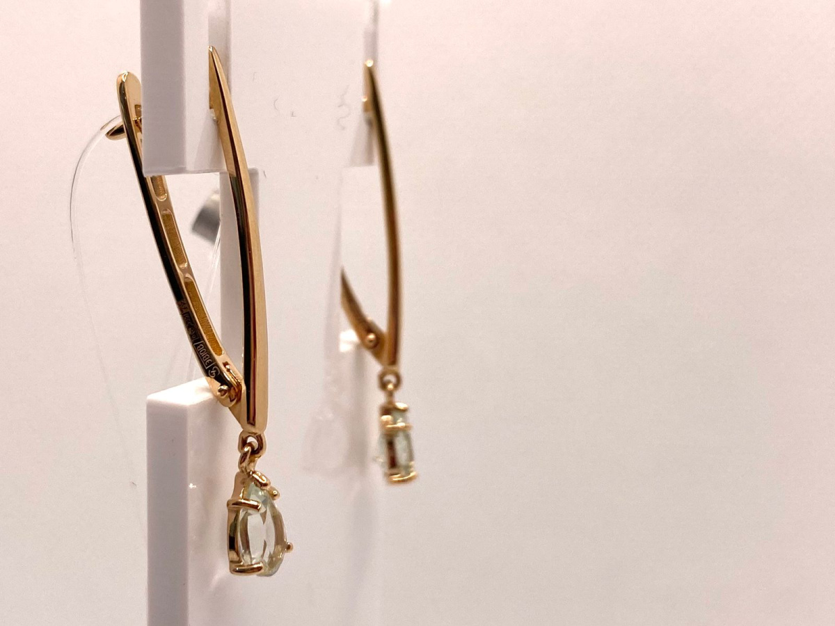 728681 СЕРЬГИ С КАМНЕМ (Au 585)