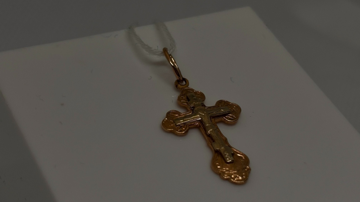 ПОДВЕСКА КРЕСТ БЕЗ КАМНЯ (Au 585)