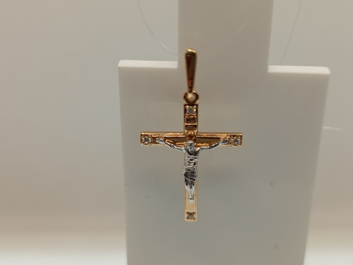 ПОДВЕСКА КРЕСТ с камнями (Au 585)