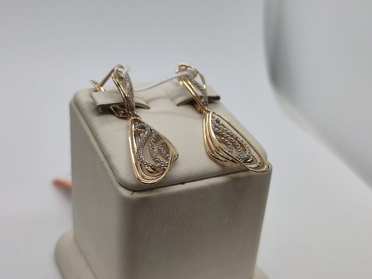 СКМИ585 СЕРЬГИ С КАМНЯМИ (Au 585)