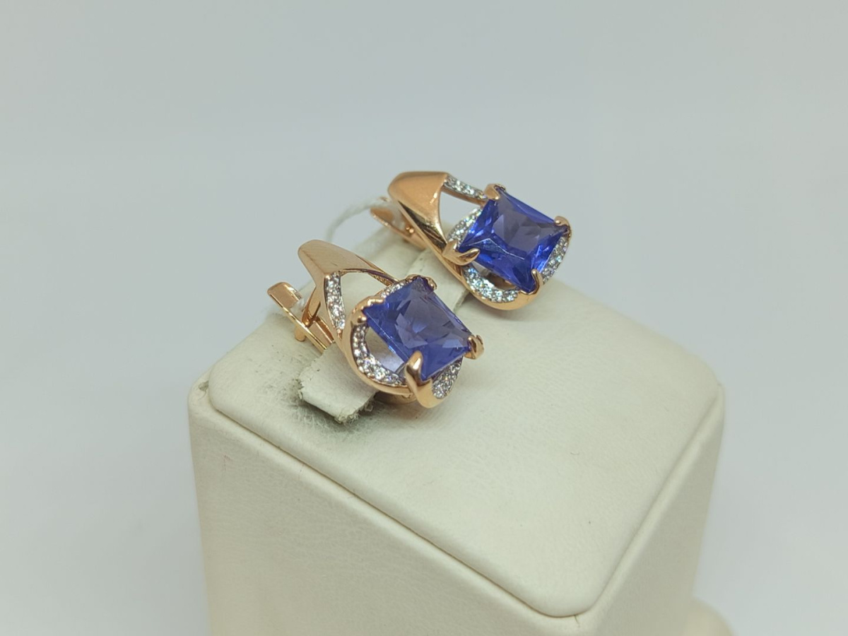 СКМИ585 СЕРЬГИ С КАМНЯМИ (Au 585)