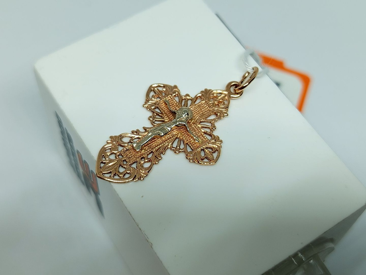 ПОДВЕСКА КРЕСТ БЕЗ КАМНЯ (Au 585)