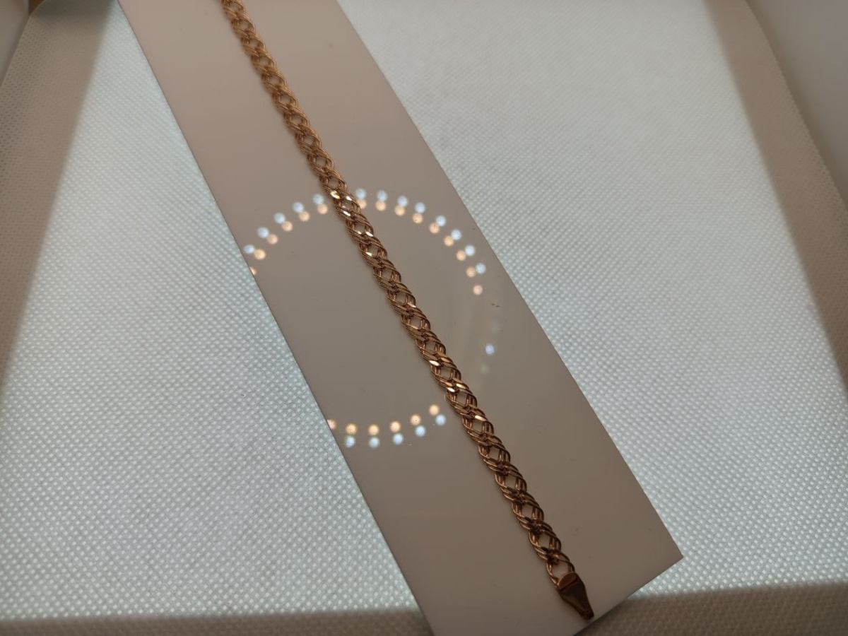 БРАСЛЕТ ПУСТОТЕЛЫЙ Ромб тройной (Au 585)