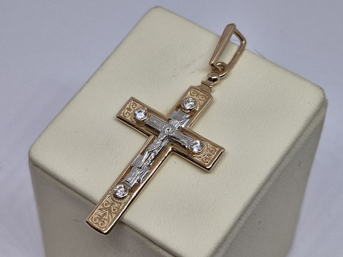 ПОДВЕСКА КРЕСТ без камня (Au 585)