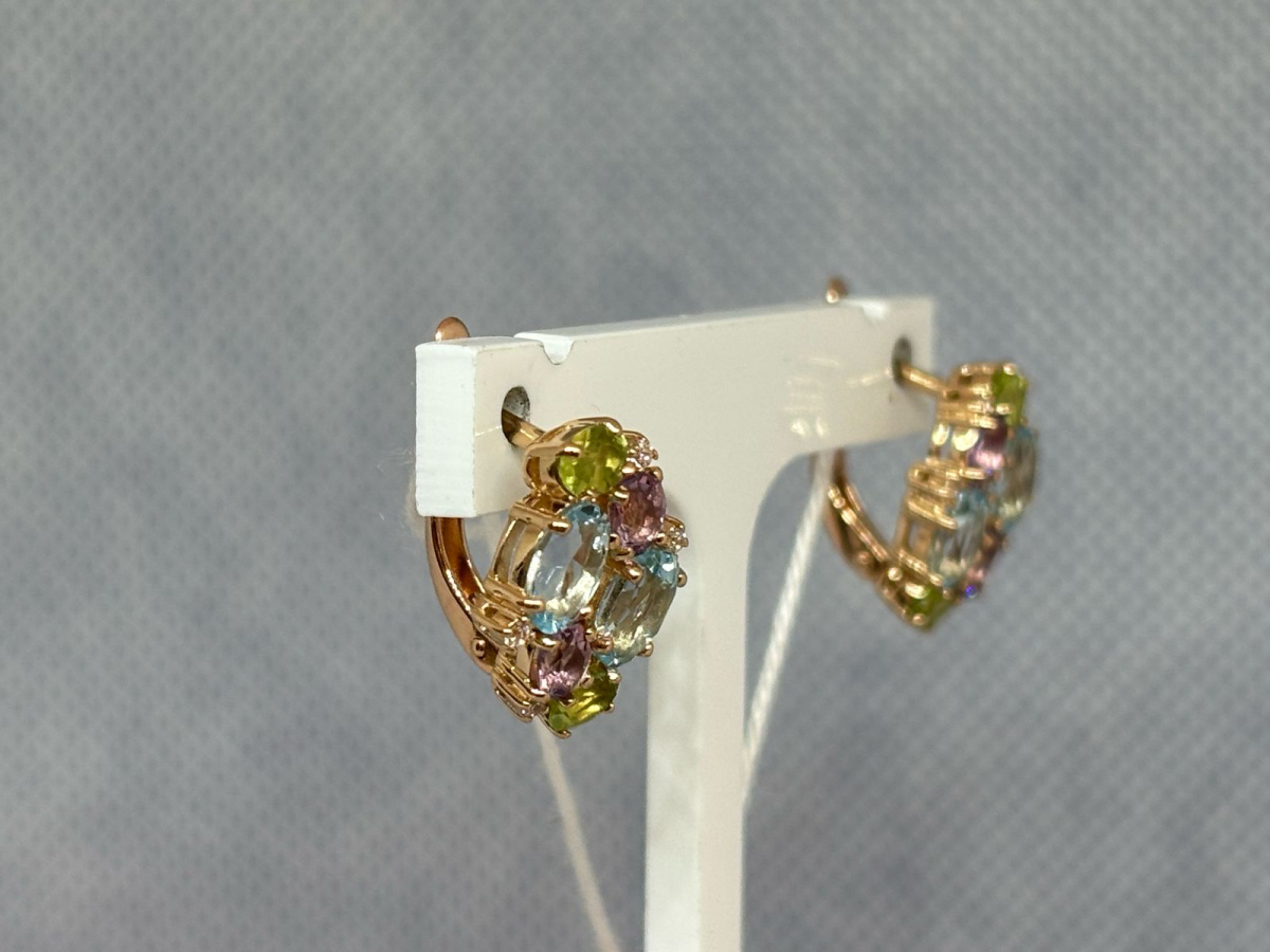 СКМИ585 СЕРЬГИ С КАМНЯМИ (Au 585)