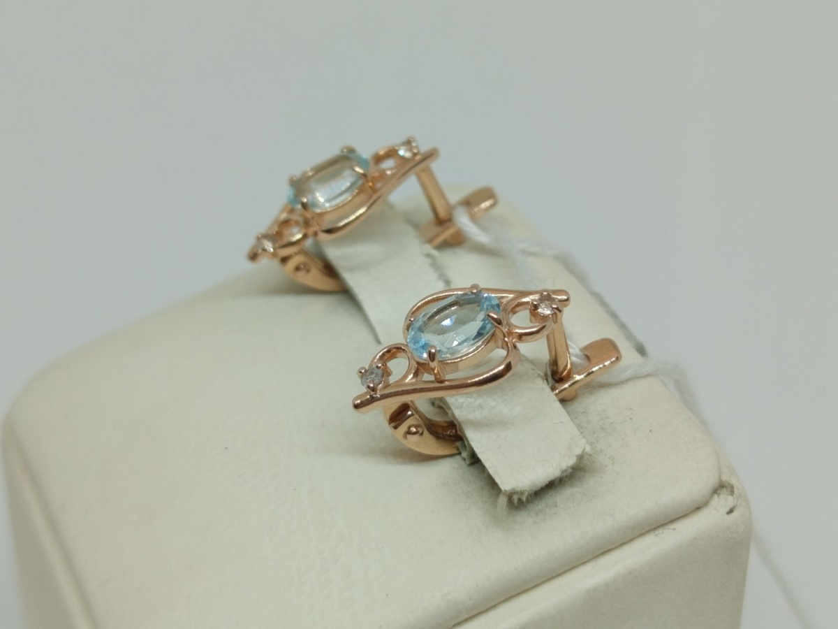 СКМИ585 СЕРЬГИ С КАМНЯМИ (Au 585)