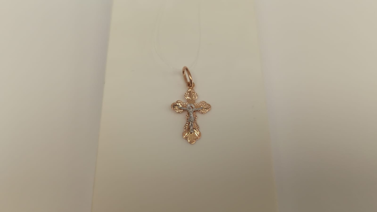 810-00317-10-00-00-02 ПОДВЕСКА КРЕСТ без камня (Au 585)