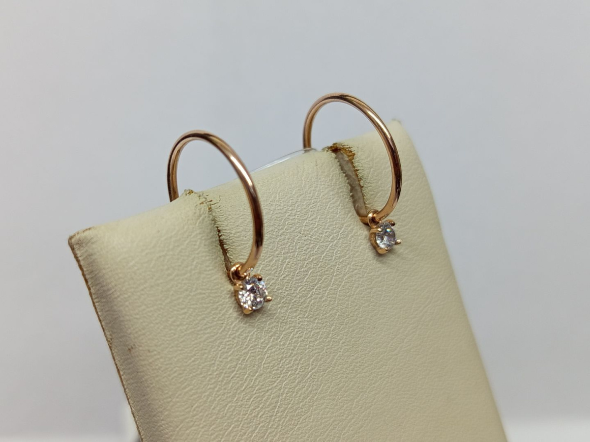 СЕРЬГИ КОНГО с камнем (Au 585)
