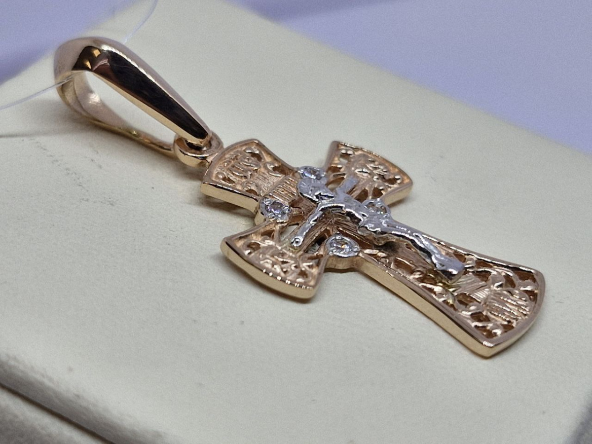 ПОДВЕСКА КРЕСТ без камня (Au 585)