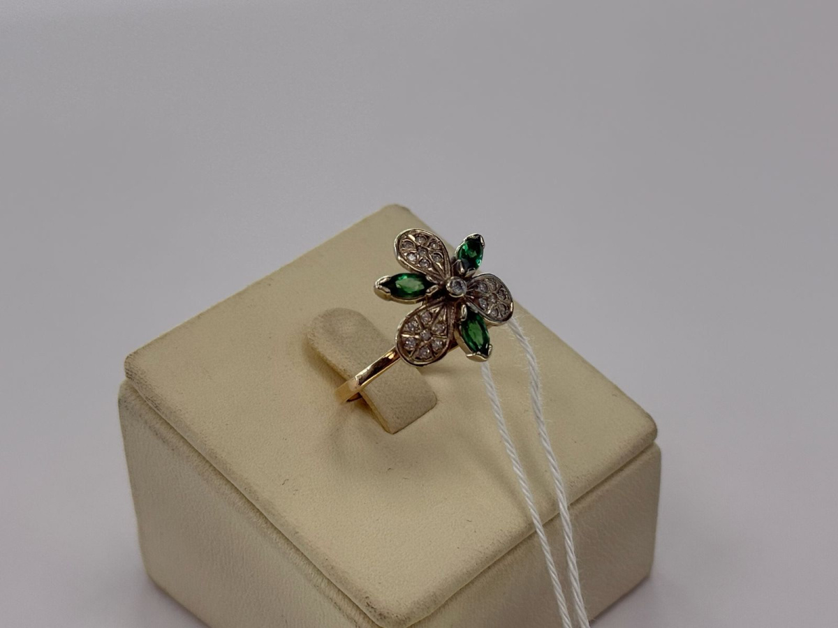 КОЛЬЦО С КАМНЯМИ (Au 585)