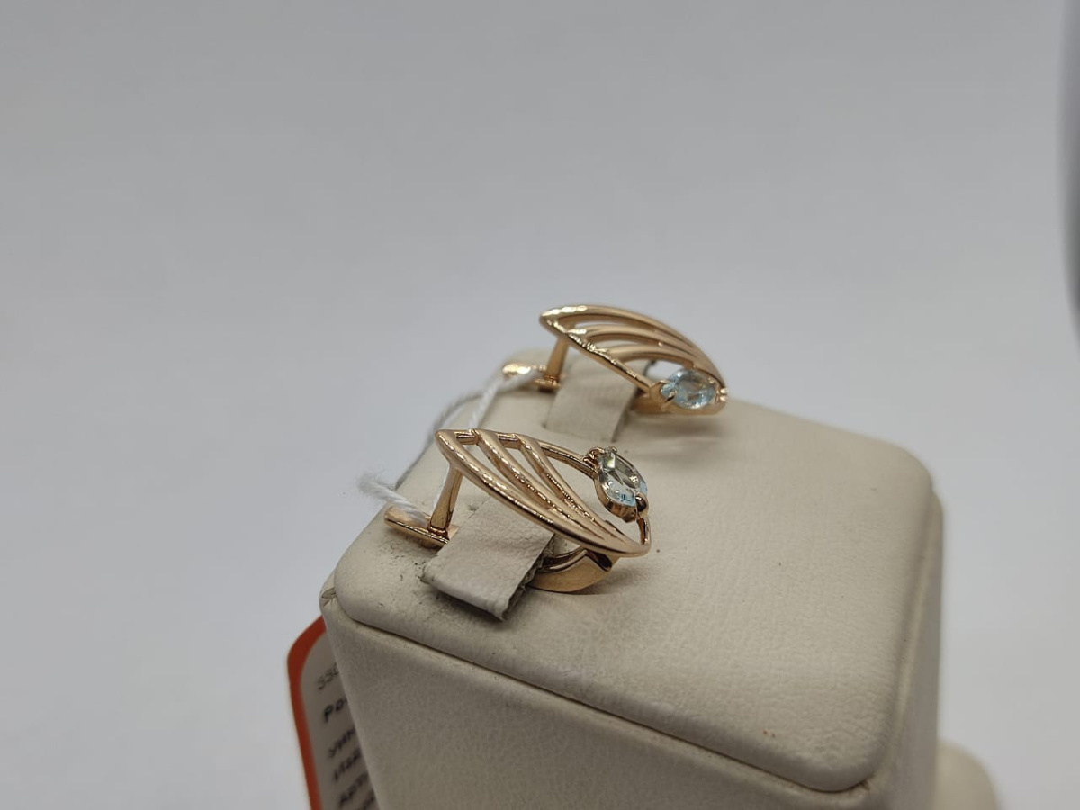 СКМ585 СЕРЬГИ С КАМНЕМ (Au 585)