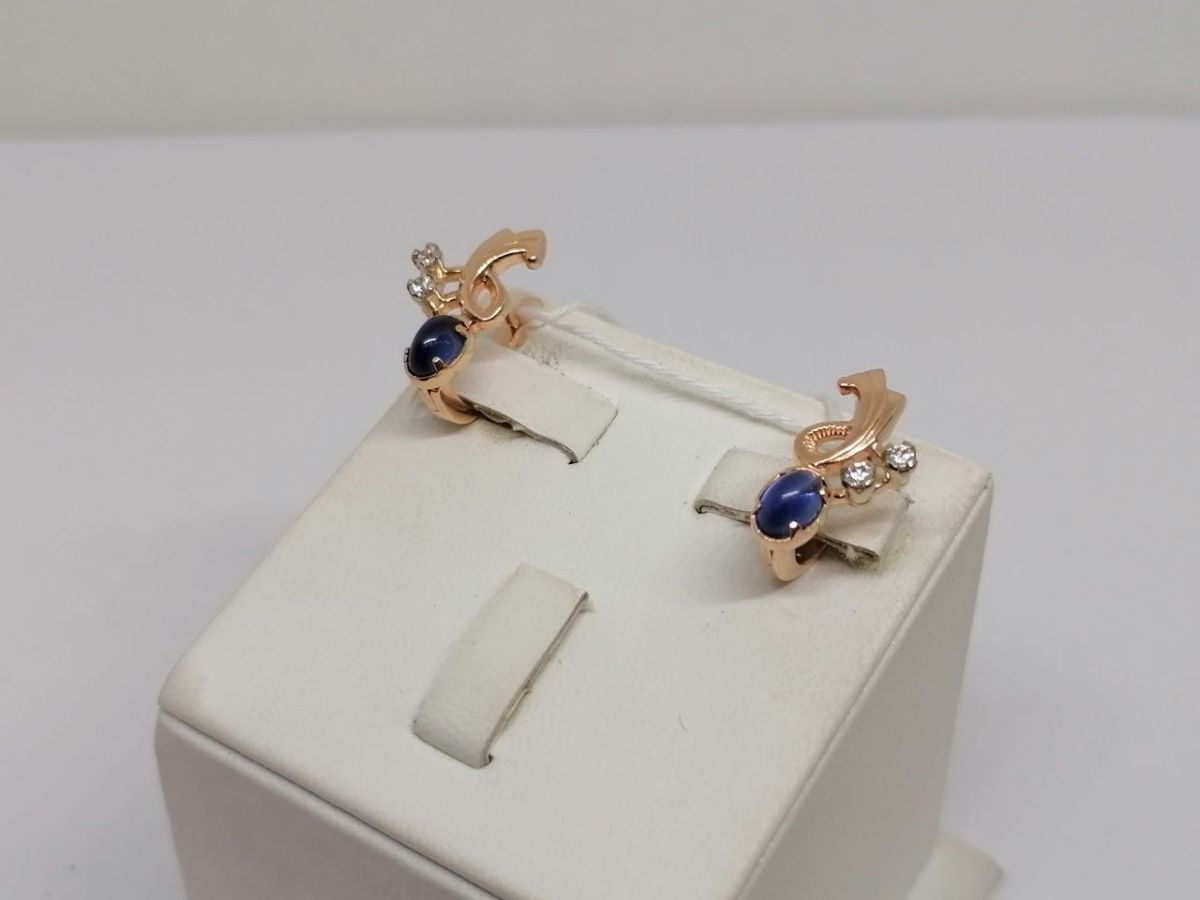 СКМИ585 СЕРЬГИ С КАМНЯМИ (Au 585)