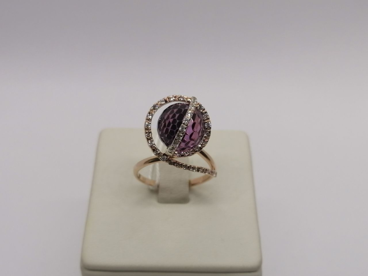 КОЛЬЦО С КАМНЯМИ (Au 585)