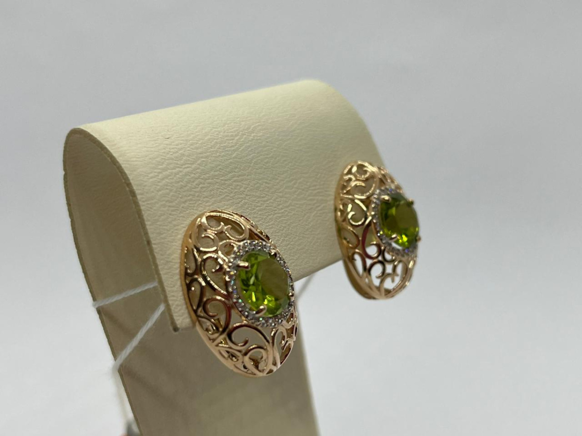 СКМИ585 СЕРЬГИ С КАМНЯМИ (Au 585)