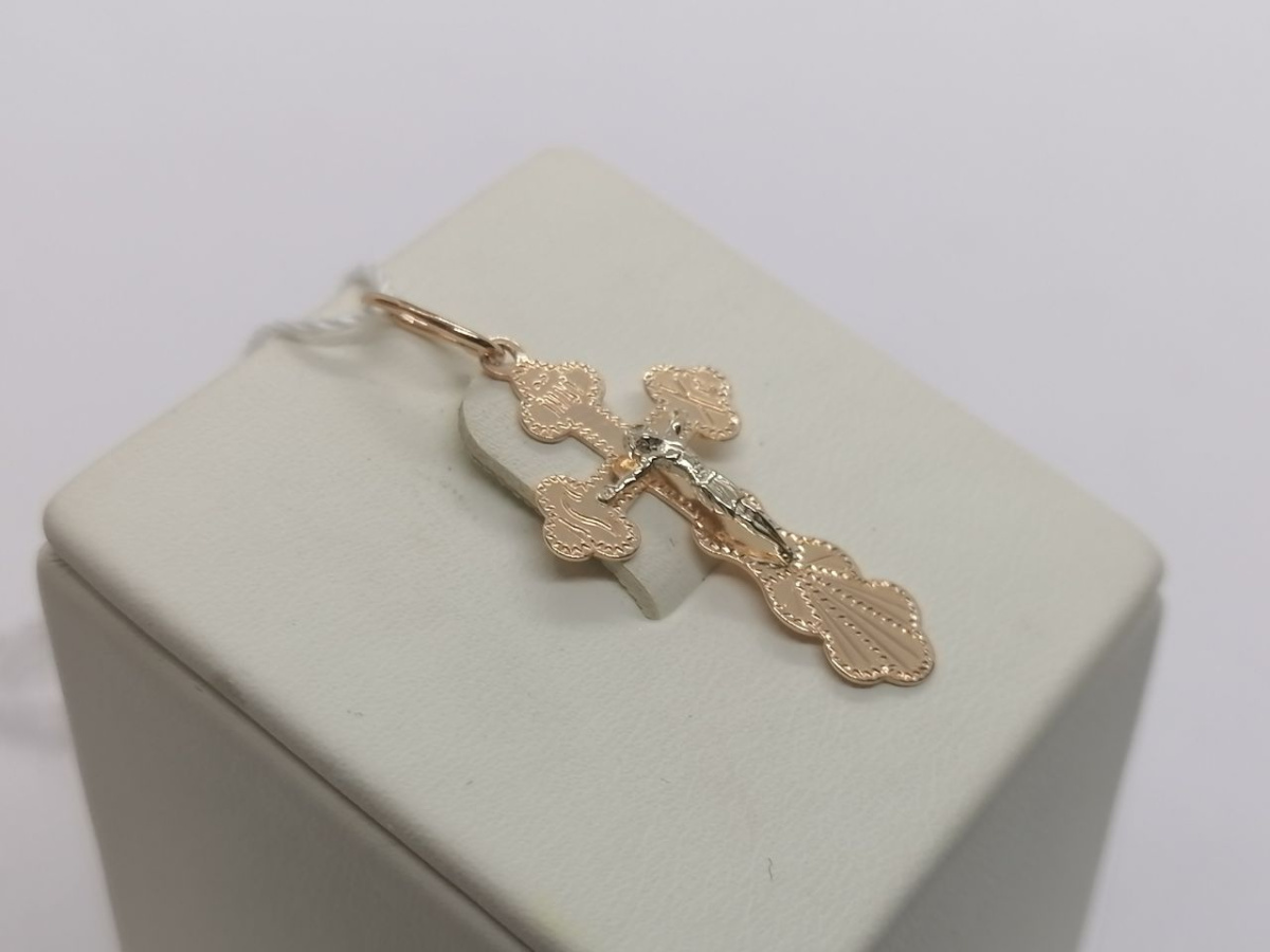 ПОДКБК585 ПОДВЕСКА КРЕСТ БЕЗ КАМНЯ (Au 585)