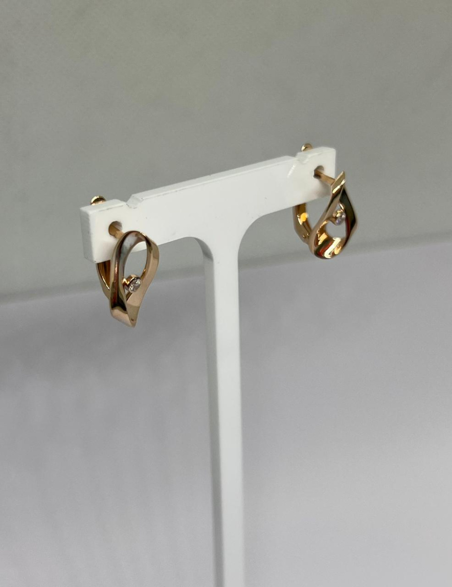 СКМ585 СЕРЬГИ С КАМНЕМ (Au 585)