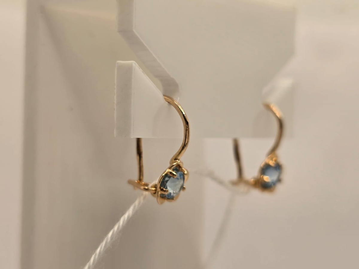 СКМ585 СЕРЬГИ С КАМНЕМ (Au 585)