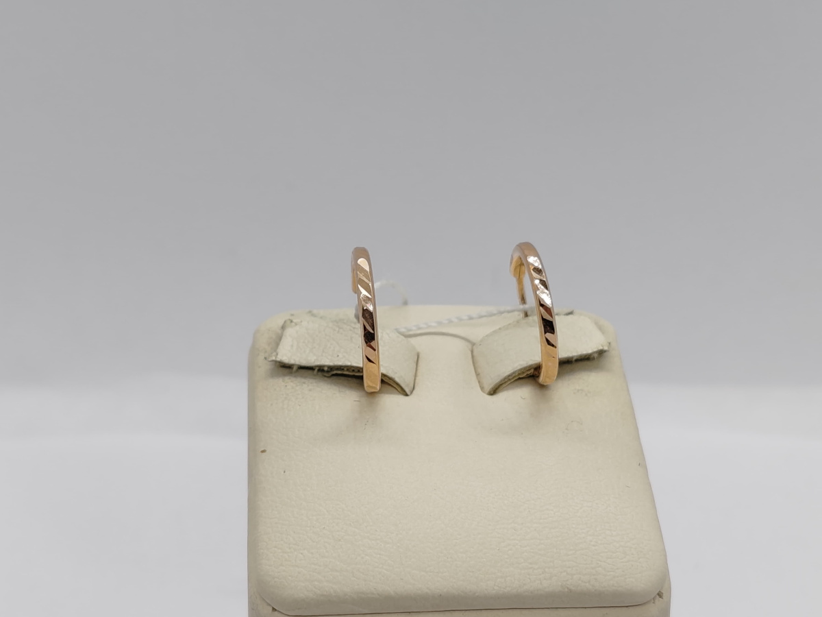 А 021003 СЕРЬГИ КОНГО Рифленые (Au 585)