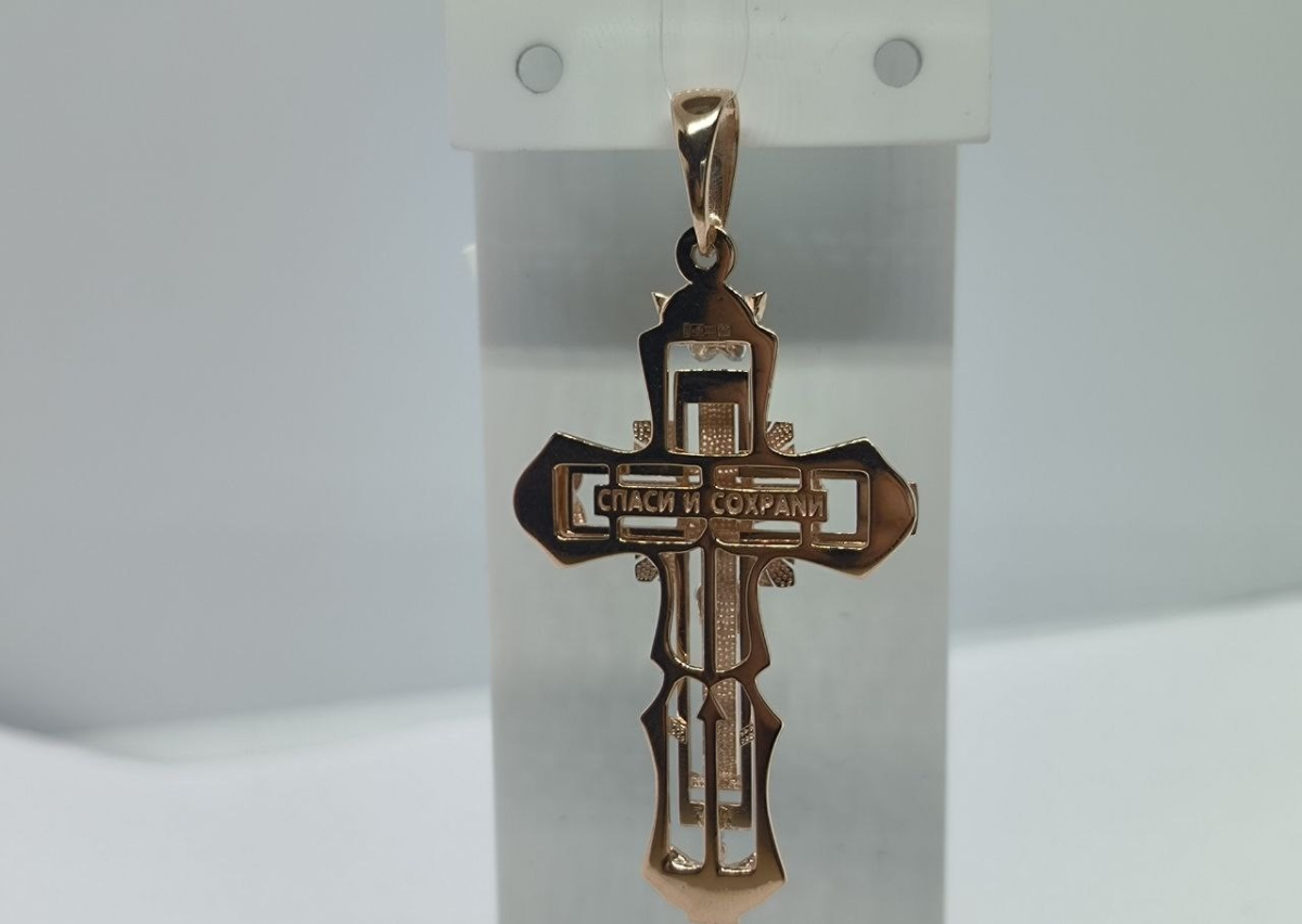 810-00371-10-00-00-00 ПОДВЕСКА КРЕСТ без камня (Au 585)