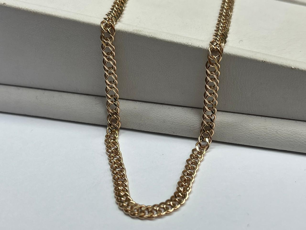 НЦ 12-076ПГ ЦЕПЬ ПУСТОТЕЛАЯ Ромб двойной (Au 585)