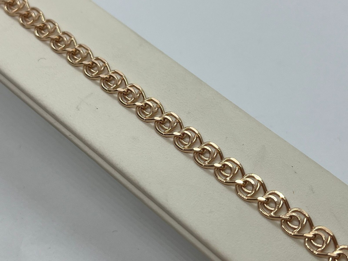 7080270П-20 БРАСЛЕТ ПУСТОТЕЛЫЙ Лав (Au 585)