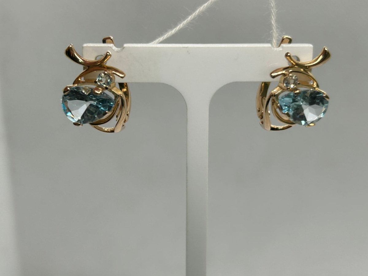 СКМИ585 СЕРЬГИ С КАМНЯМИ (Au 585)