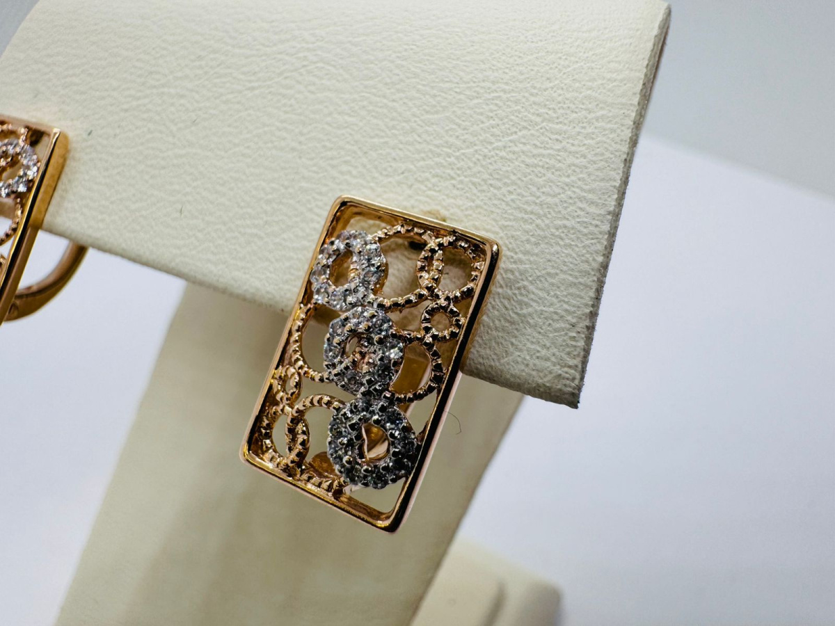 СКМИ585 СЕРЬГИ С КАМНЯМИ (Au 585)