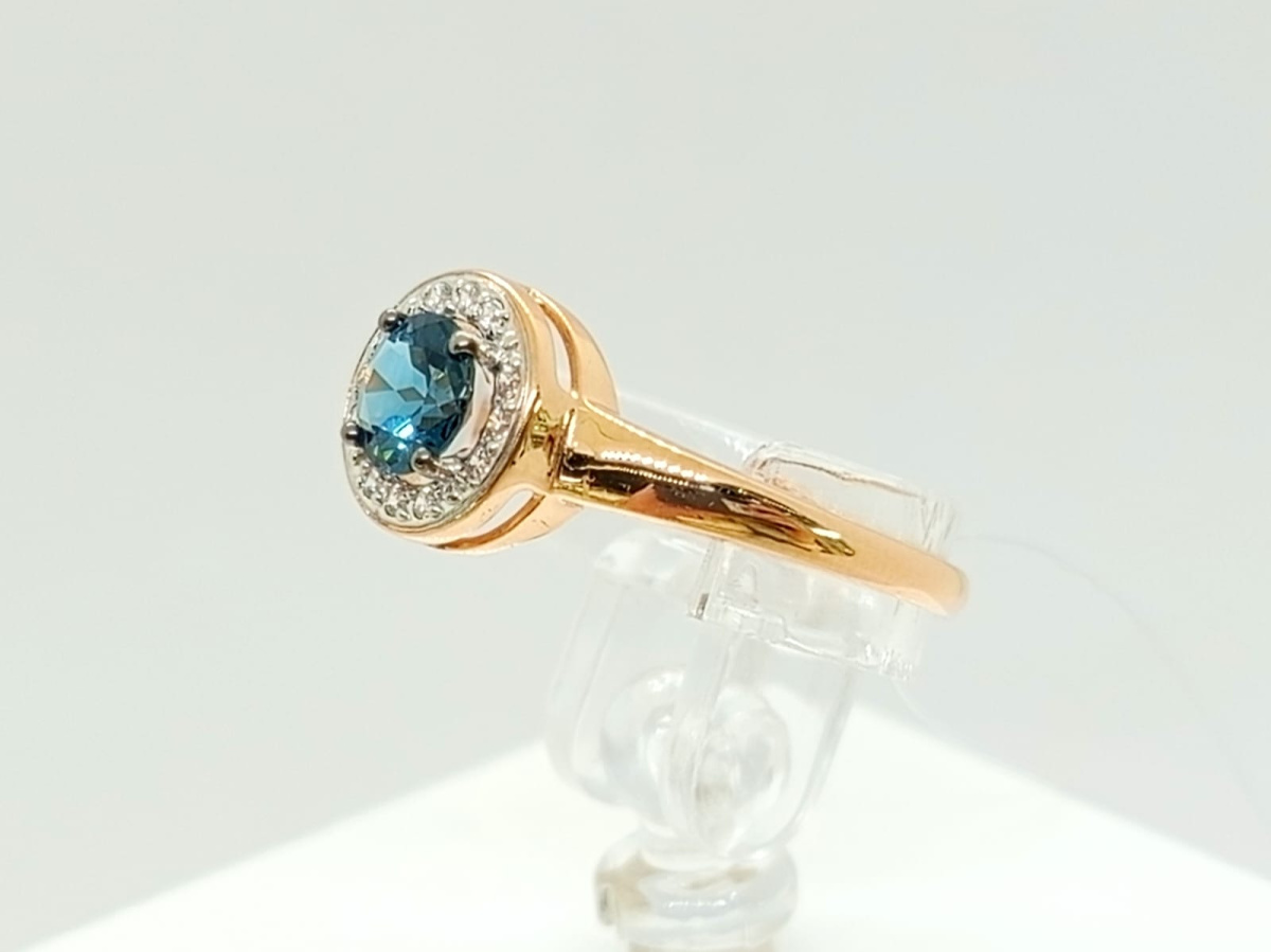 КОЛЬЦО ЛОНДОН-ТОПАЗ с камнями (Au 585)