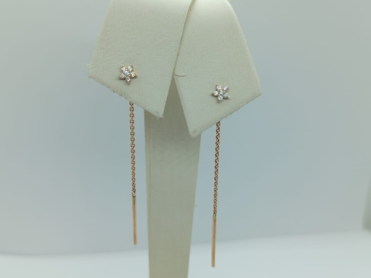 4322 СЕРЬГИ ПРОДЕВКИ с камнями (Au 585)