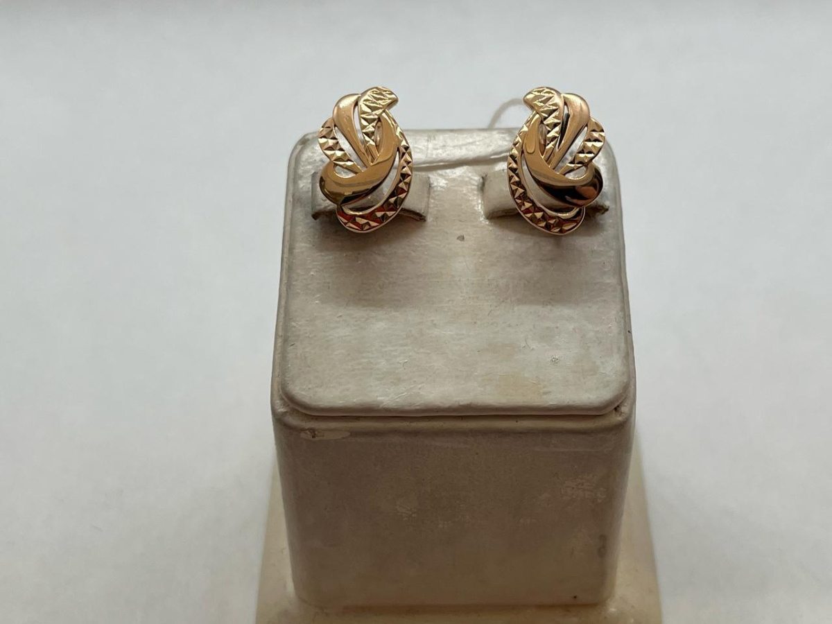 СБКМ585 СЕРЬГИ БЕЗ КАМНЯ (Au 585)