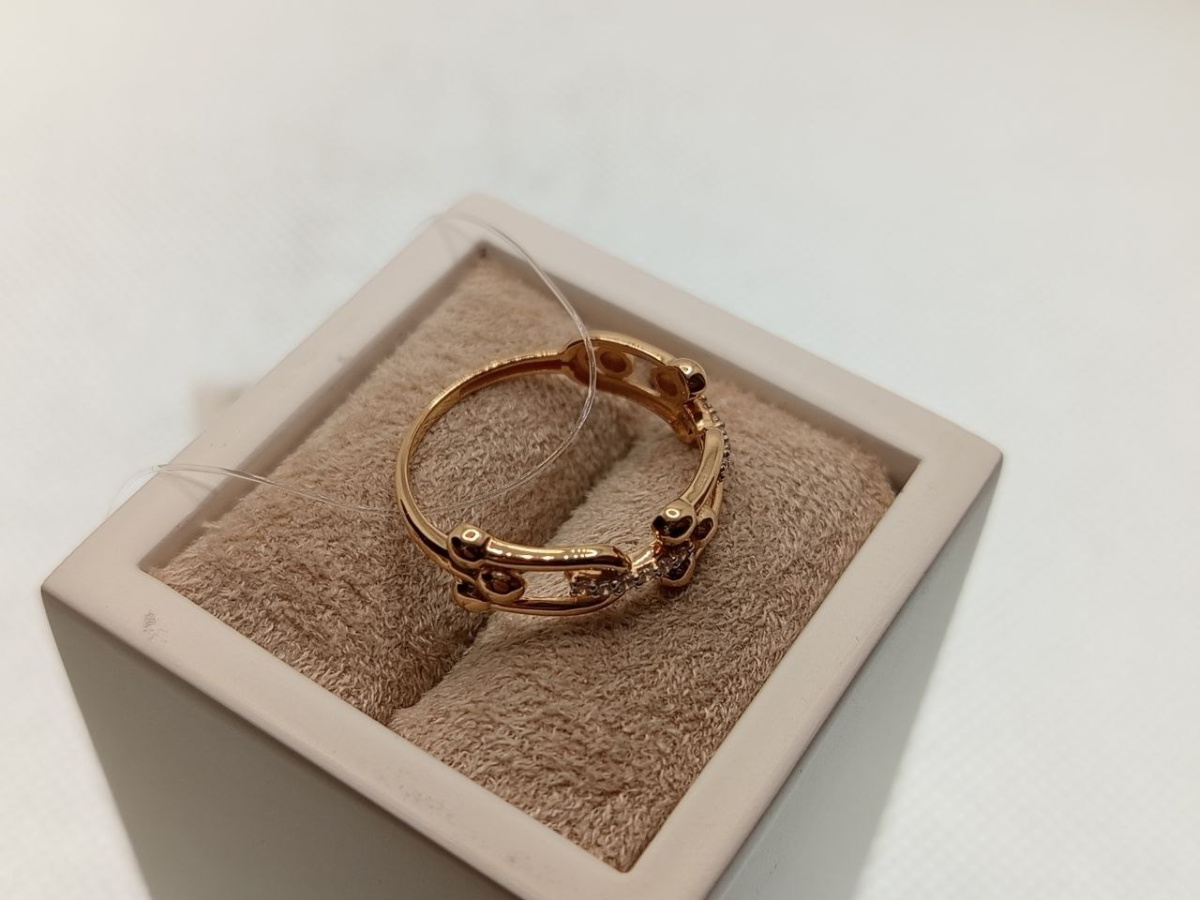 КОЛЬЦО С КАМНЯМИ (Au 585)