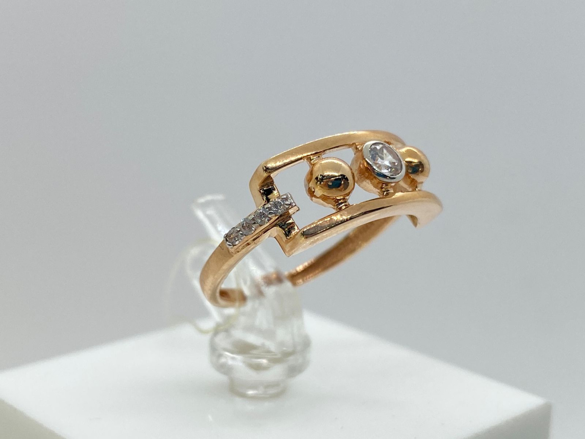 КОЛЬЦО С КАМНЯМИ (Au 585)