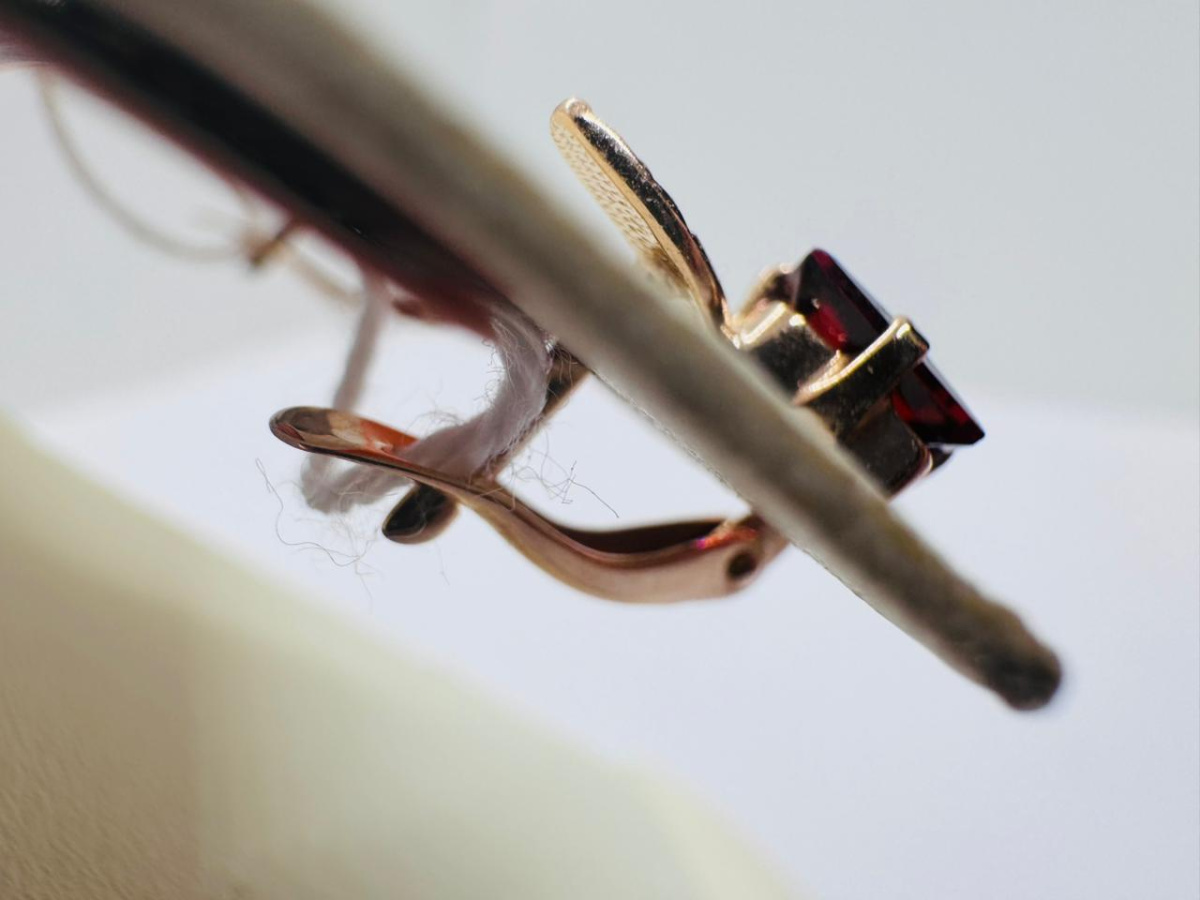 СКМ585 СЕРЬГИ С КАМНЕМ (Au 585)