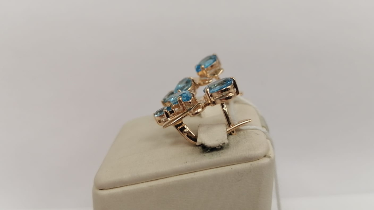 СКМИ585 СЕРЬГИ С КАМНЯМИ (Au 585)