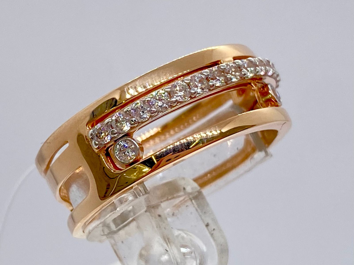 КОЛЬЦО С КАМНЯМИ (Au 585)