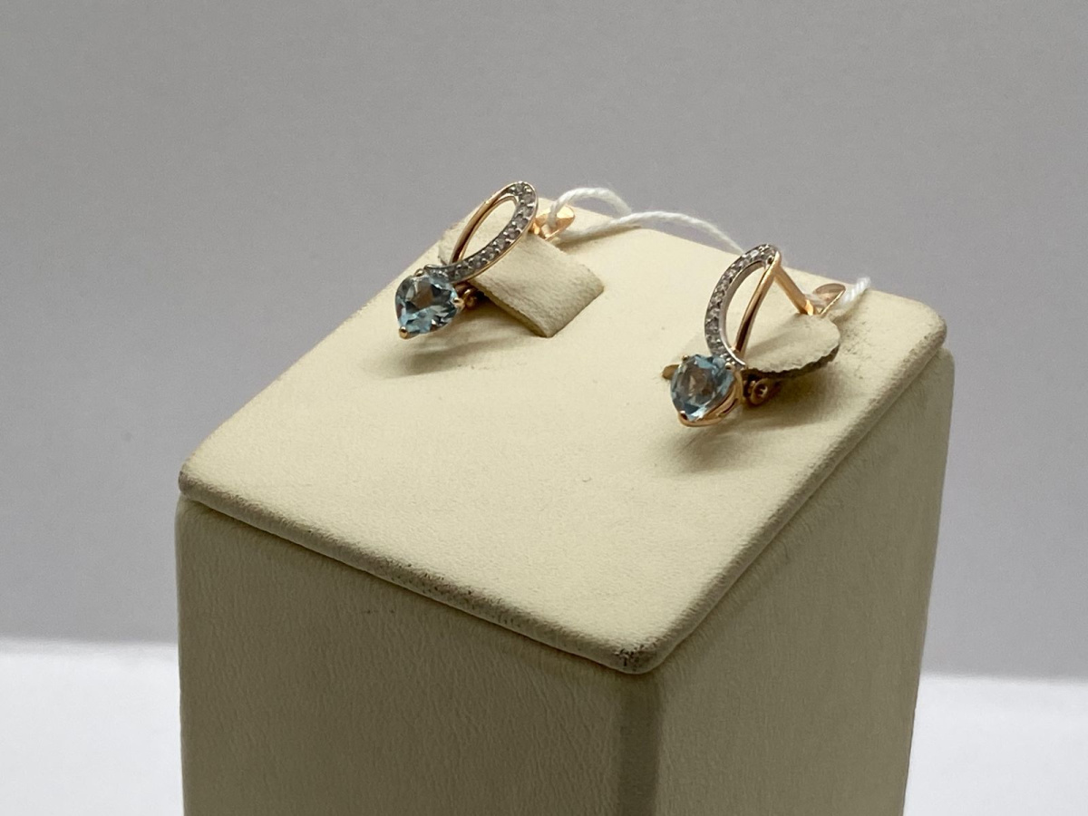 СКМИ375 СЕРЬГИ С КАМНЯМИ (Au 375)