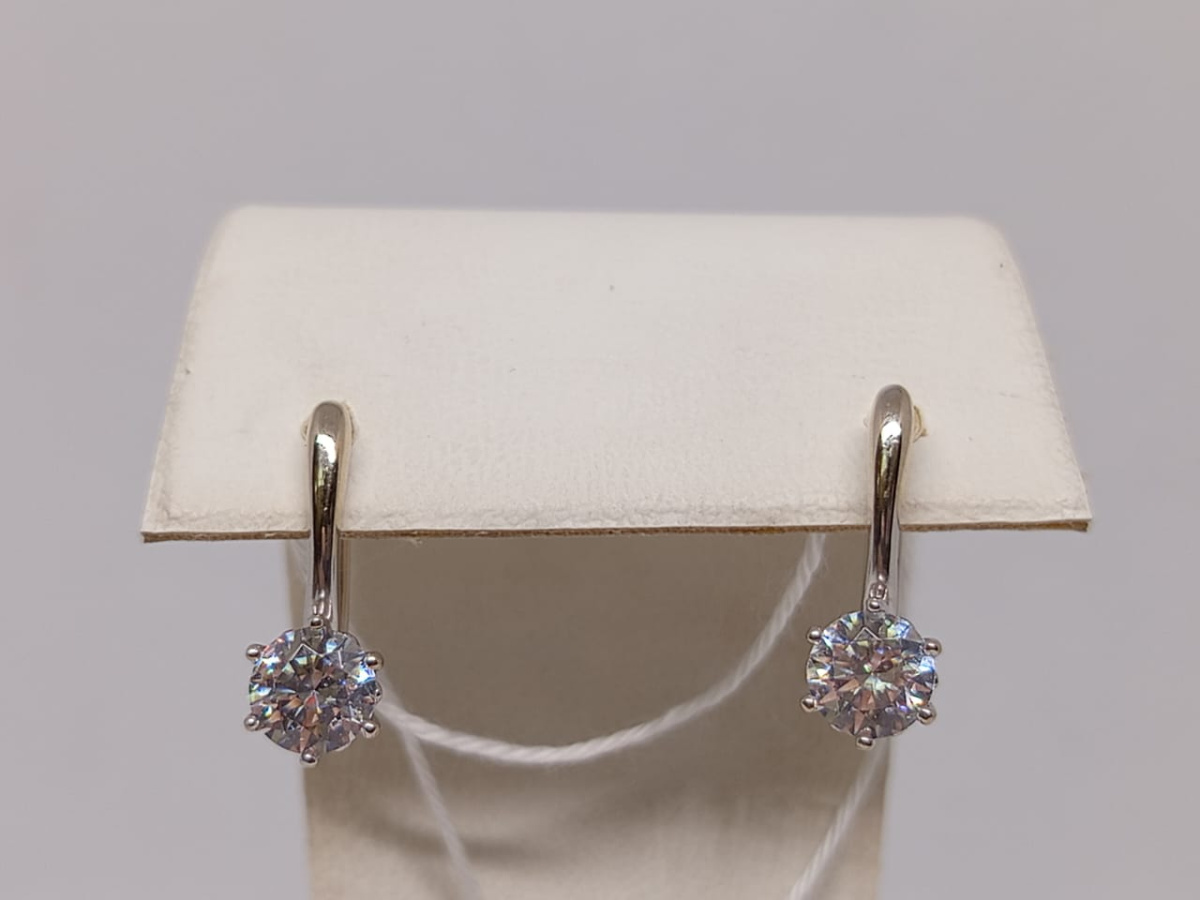 СКМ585 СЕРЬГИ С КАМНЕМ (Au 585)