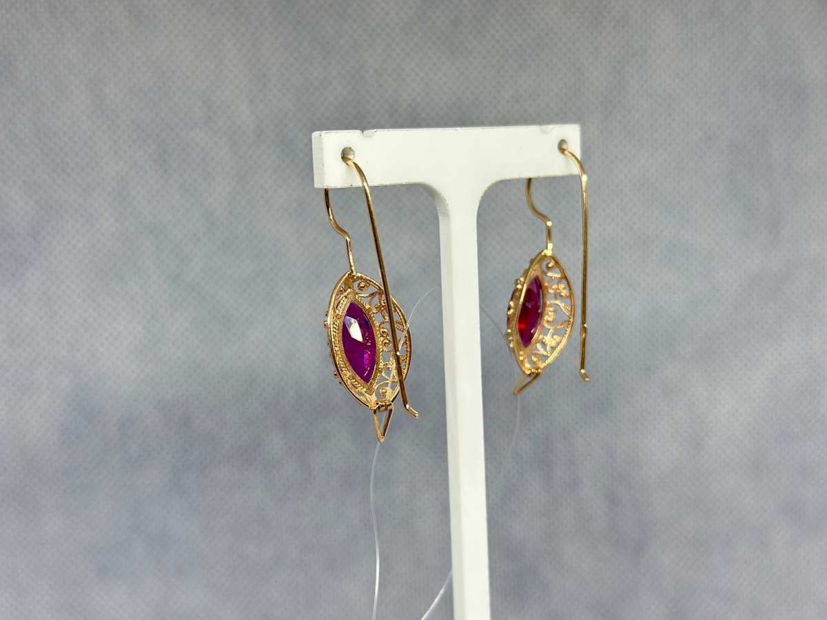 СЕРЬГИ С КАМНЕМ (Au 585)