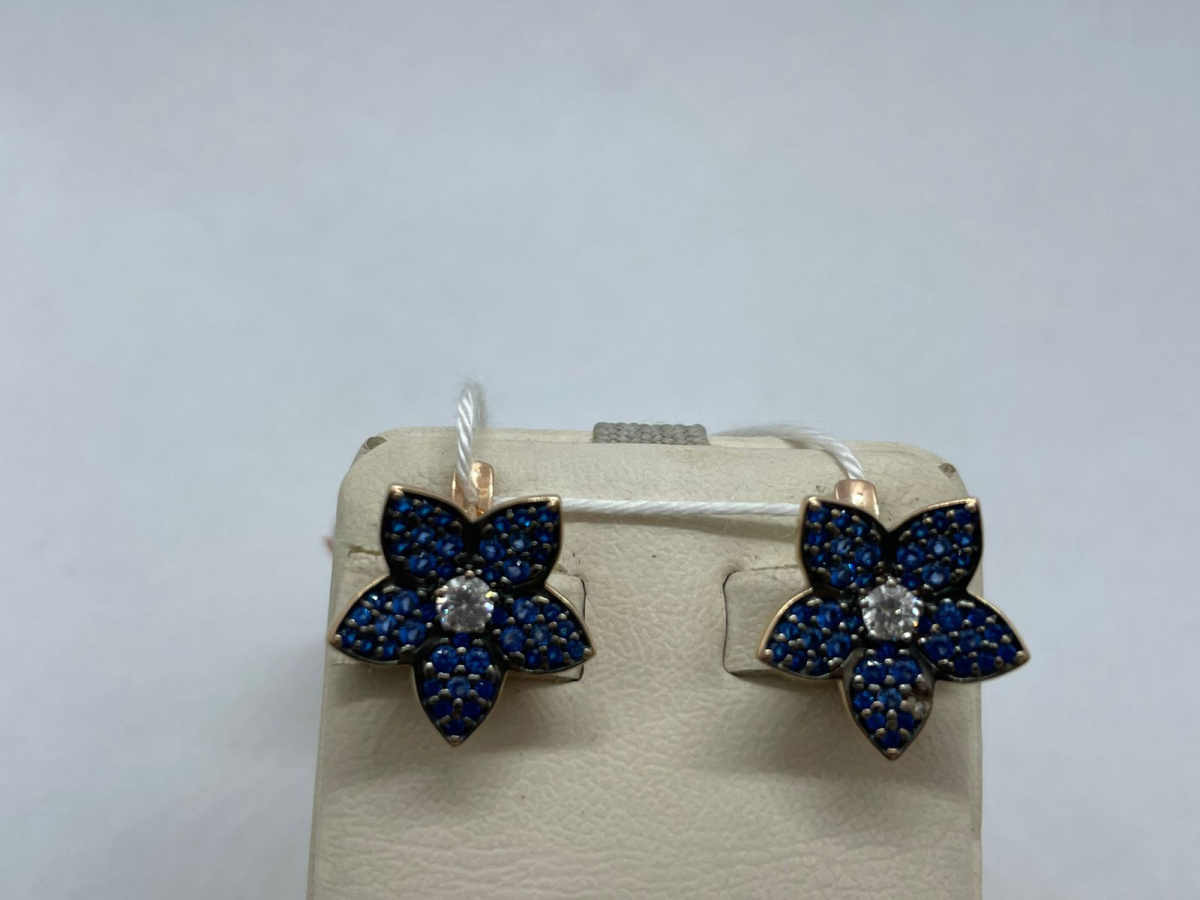 СКМИ585 СЕРЬГИ С КАМНЯМИ (Au 585)