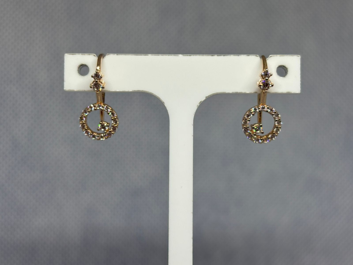 СКМИ585 СЕРЬГИ С КАМНЯМИ (Au 585)