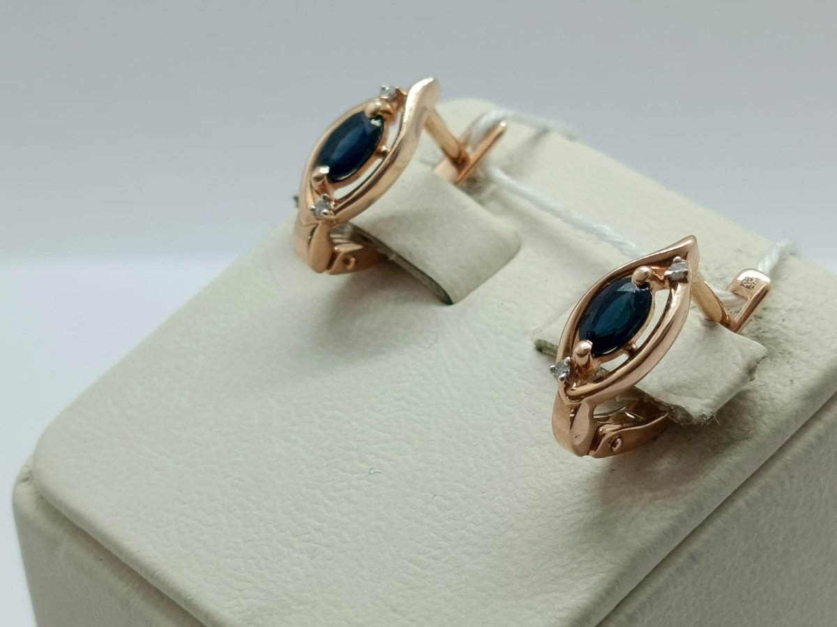 СКМИ585 СЕРЬГИ С КАМНЯМИ (Au 585)