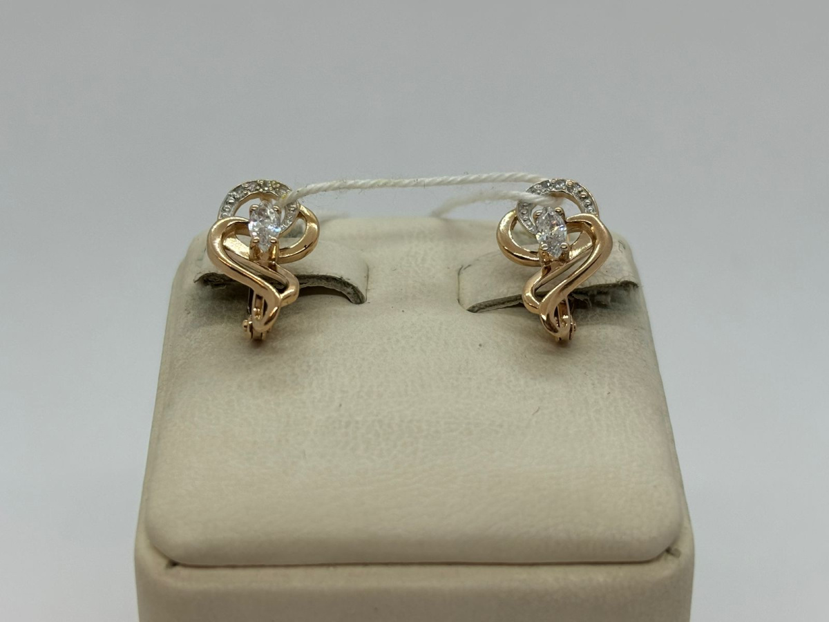 СКМИ585 СЕРЬГИ С КАМНЯМИ (Au 585)