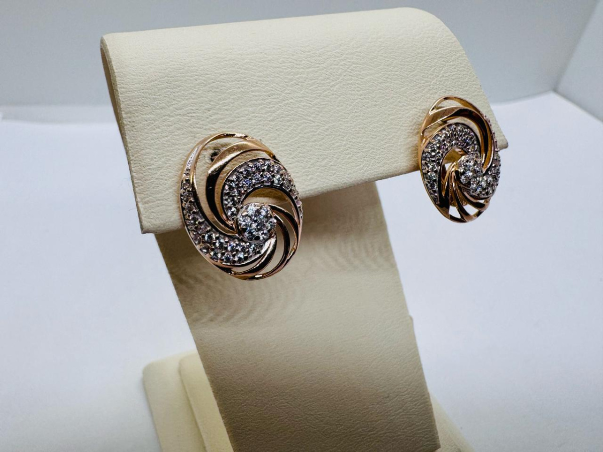 СКМИ585 СЕРЬГИ С КАМНЯМИ (Au 585)