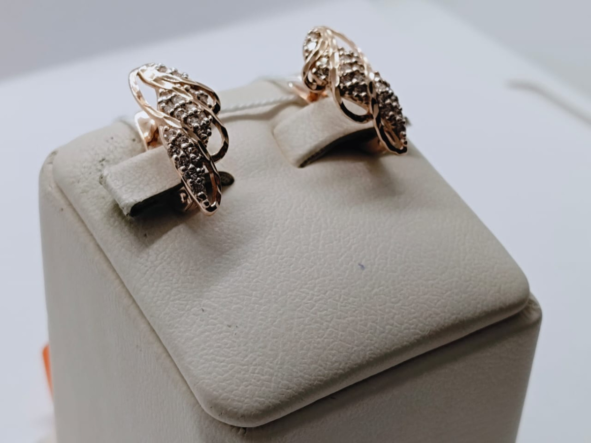 СКМИ585 СЕРЬГИ С КАМНЯМИ (Au 585)