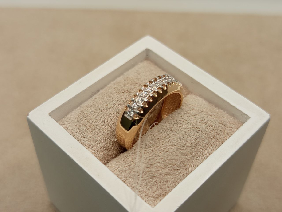 КОЛЬЦО С КАМНЯМИ (Au 585)