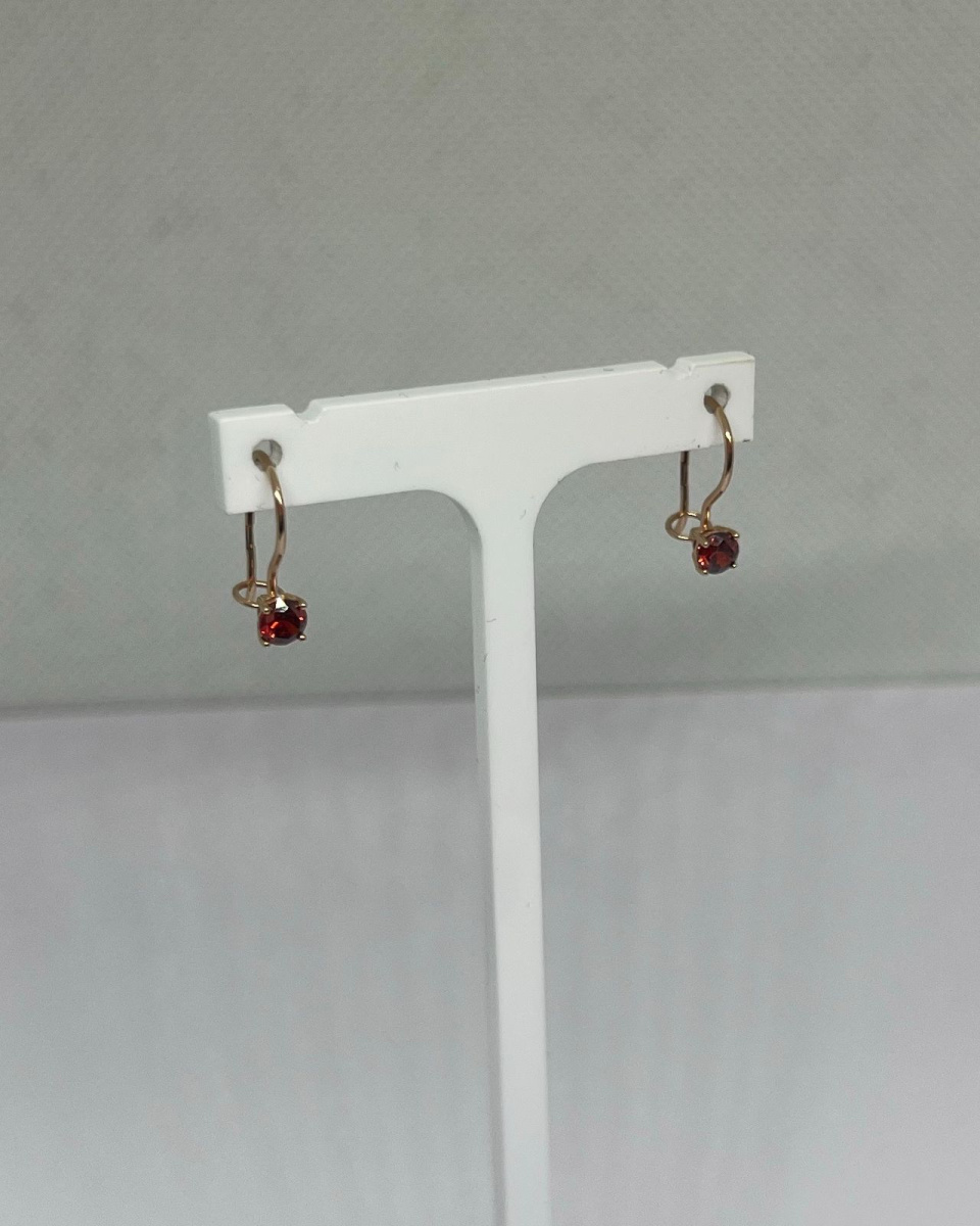 СКМ585 СЕРЬГИ С КАМНЕМ (Au 585)