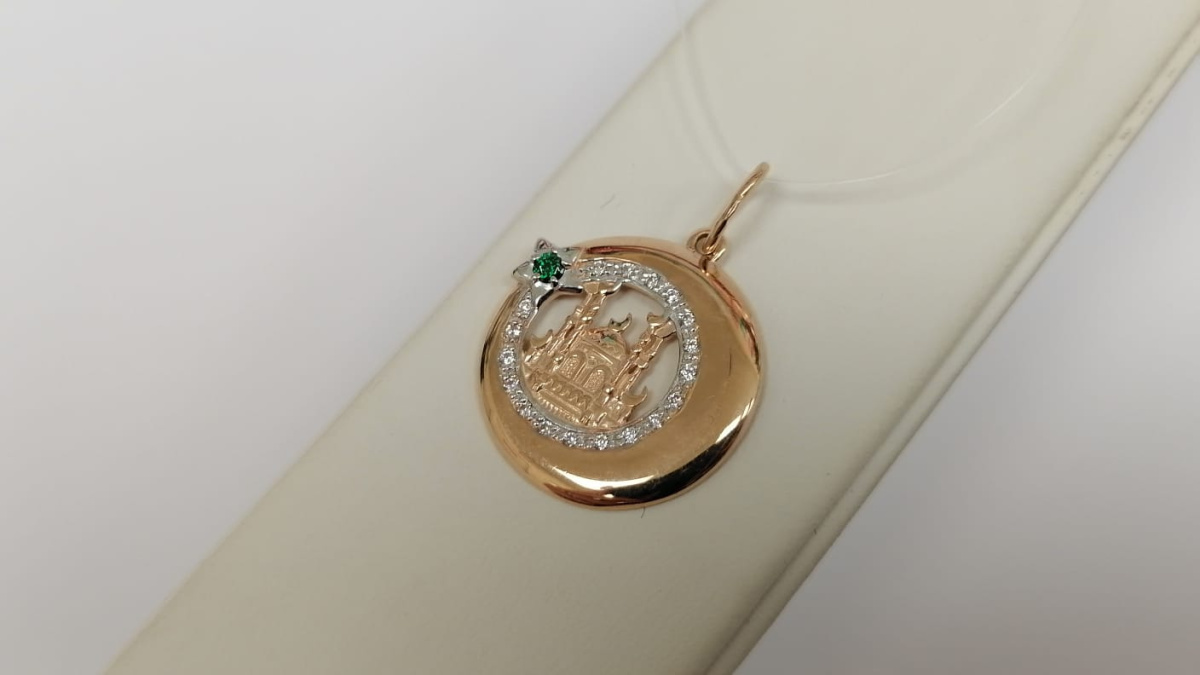 031709/ф ПОДВЕСКА МЕЧЕТЬ с камнем (Au 585)